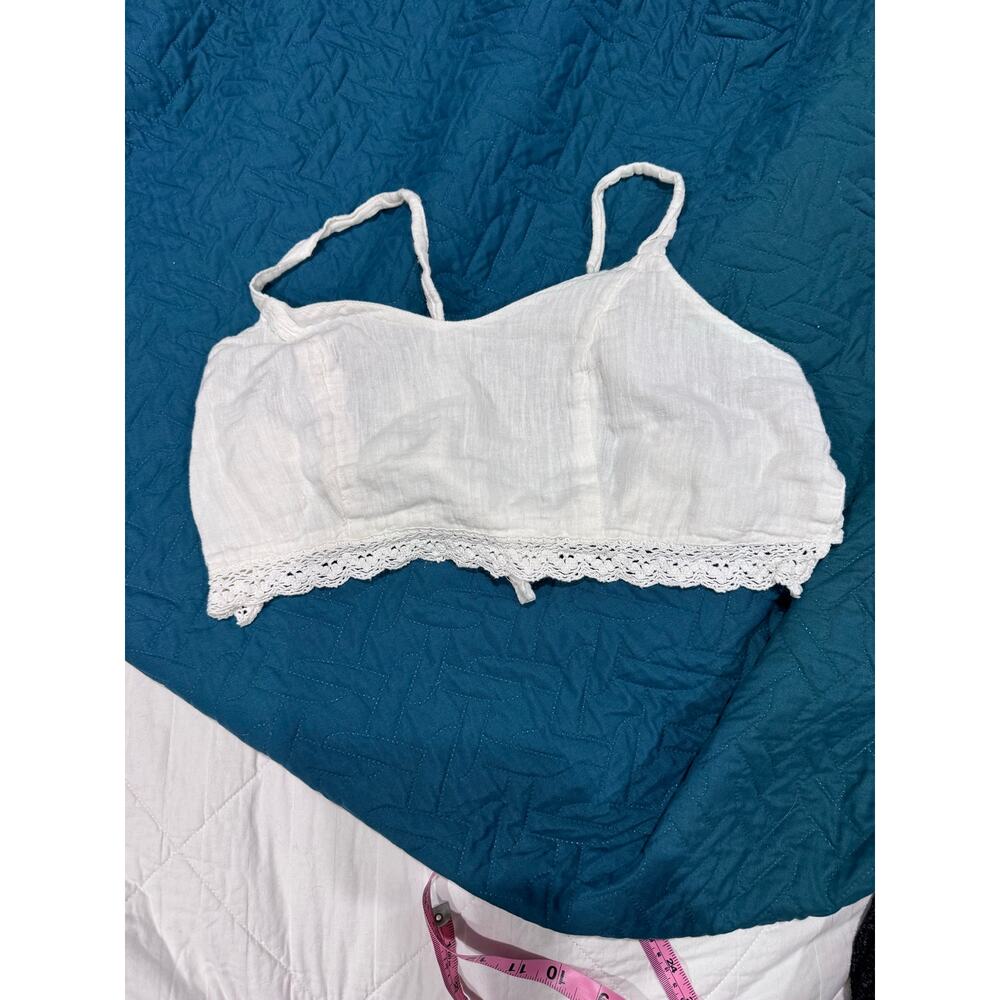 Boutique Linen crop top, white